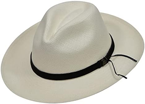 Original Panama Hat - Wide Brim Classic Fedora - Leather Band - H...