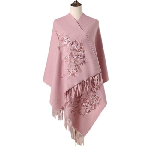Mantón de lana para mujer de gran aislamiento térmico con bordado tradicional 2
