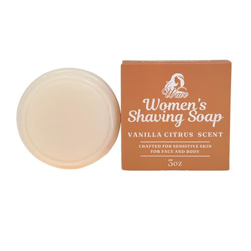 Vanilla Citrus Shaving Soap for Women Shea Butter Infused Moisturizing Bar for Sensitive Skin Long-Lasting Smooth Shave for Legs Underarms & Bikini Area