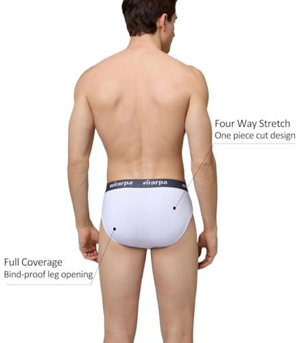 wirarpa Men's Underwear Modal No Fly Briefs Silky Comfortable Underpants 4 Pack4
