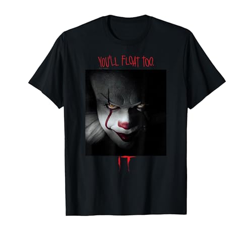 IT Films/TV Series - Pennywise You'll Float Too T-Shirt, Men, Black, Large