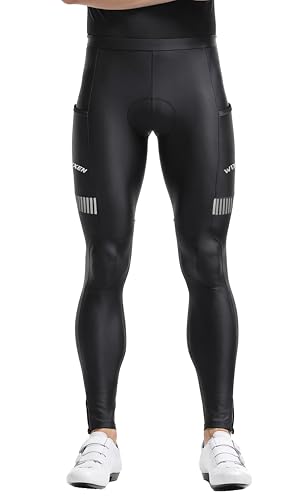 Wixen Men’s Thermal Cycling Tights – Winter Fleece Lined Bike