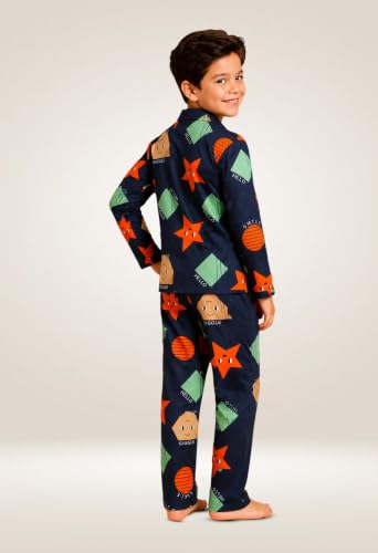 Image of 3BROS Kid's Pure Cotton Full Sleeves Night Suit /Dress for Boys /Girls Full Pajama & Top Sleep Suit Combo Set