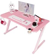Homall Gaming Tisch 120 x 60 cm, Z-Frame Gaming Schreibtisch mit Getränkehalter, Kopfhörer Haken,...