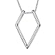 DAOCHONG 925 Sterling Silber Schmuck Offen Rhombus Anhänger Magie Ringhalter Halskette Hochzeit Verlobung Jahrestag Liebesgeschenk für Sie, Frau, Freundin, Verlobte