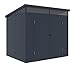 Westmann Kunststoff Gerätehaus Topia L | mit Pultdach & Fenster | Wetterfest & UV-beständig | 238x192x215 cm | Doppelflügeltür | Robuste Polypropylen-Paneele | Leichte Montage | Anthrazit