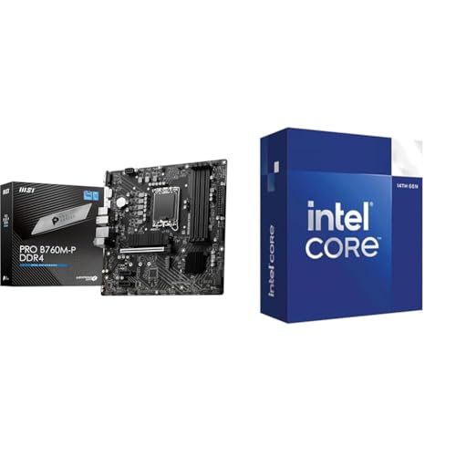 MSI PRO B760M-P DDR4 Motherboard + Intel® Core™ i5-14400 Desktop Processor 10 cores