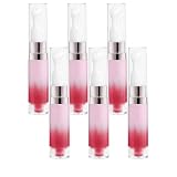Péptidos Brightening Lip Serum, Lip Brightening para labios oscuros, esencia hidratadora de vitamina C, aceite de labios hidratante con ceramida y escualano, fórmula reparadora para suave (6 unidades)