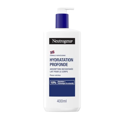 Neutrogena | Körpermilch mit Tiefenfeuchtigkeit (400 ml Pumpflasche) – schnell einziehende Körpermilch für trockene Haut – Körperpflege mit 10% Glycerin und Pro-Ceramid-Technologie