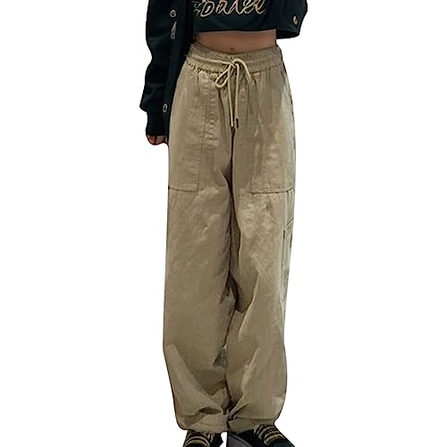 Pantalones cargo para mujer, pantalones holgados de cintura alta, pantalones cargo elásticos para mujer, largos Y2k, transpirables, pantalones cargo grandes, elegantes, verano, exteriores, senderismo