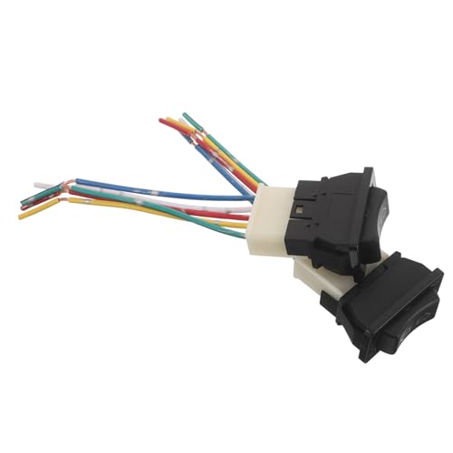 ZUNOXAZ 2PCS 5-Pin Car Power Window Switch with Wiring - Car Slide Out Switch Control Power Window Lift Harness Socket Adapter Accessories for Auto