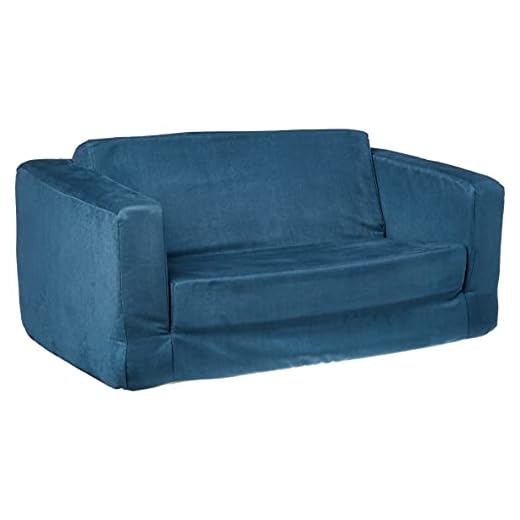 Fun Furnishings Toddler Flip Sofa, Dark Blue