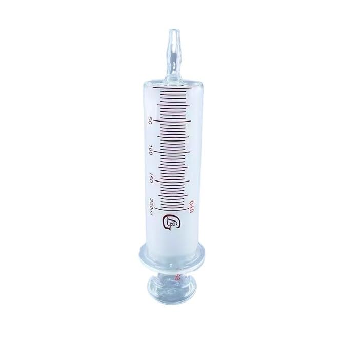 Laboratory Glass Syringe, Glass Enema Device, Large Caliber Glass Sample Extractor Syringe 150ml/200ml/300ml/500ml(500ml)