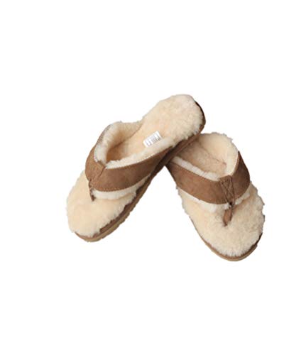 Winter Real Sheep Fur Genuine Sheep Leather One Fur Flip Flops Warm Slides with Fur Lined Women Men Unisex Suede Thong