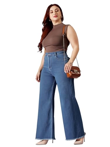 Image of Miss Chase A+ Women's Bootcut High Rise Regular Length Stretchable Denim Jeans