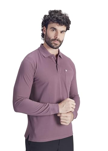Image of Men's Cotton-Rich Full-Sleeve Polo T-Shirt with Pocket Premium Pique Fabric Casual & Stylish