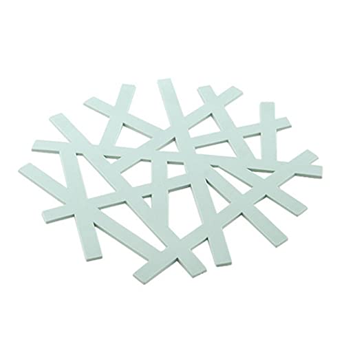 Posavasos de aislamiento 3pcs aislamiento Mantel anti-caliente Inicio hueco cazuela cojín de plástico resistente al calor Mat Gadgets de cocina Vajilla Mat copo de nieve Shape-Pink_S Posavasos de Sili