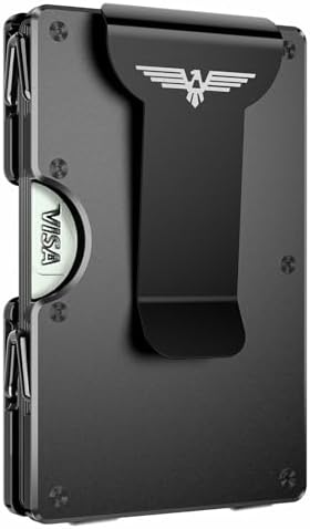 Lenvoten Upgraded Hinged Minimalist Wallet for Men | Slim Metal R...