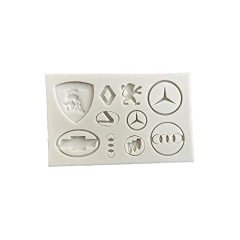 Chocolate Moulds Two Car Logo Fondant Silicone Cake Mould, Off-White Cover