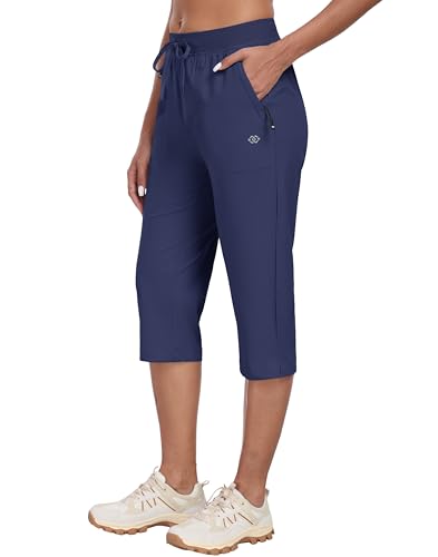 MoFiz Capri Pants for Women Lightweight Ice Cool Capris for Women Casual Summer with Zipper Pockets2