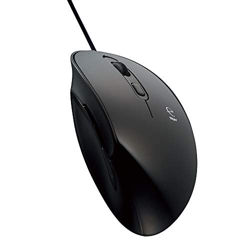 ナカバヤシ Digio2 エルゴノミクス マウス 有線 静音 5ボタン BlueLED ブラック Z4175