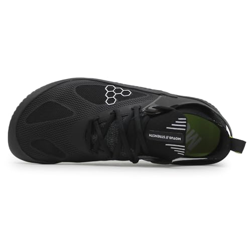 Vivobarefoot Motus Strength Mens Barefoot Zero-Drop Shoes | Improves Strength & Stability | Lightweight for Training & Running | Wide Fit Grounding Shoes | Vegan Obsidian3