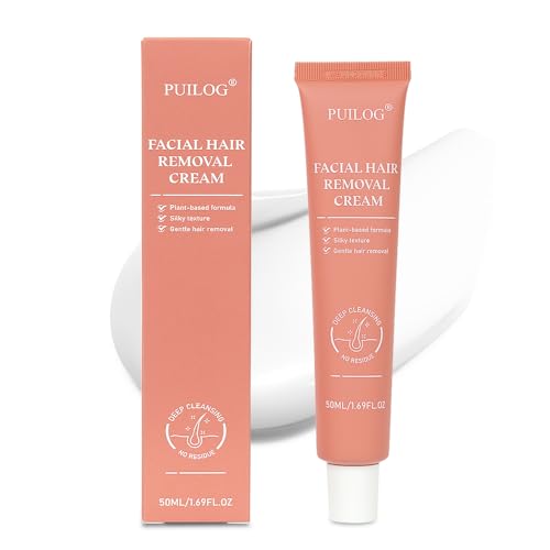 Facial Hair Removal Cream for Women Face, Painless Facial Depilatory Cream, Unwanted Chin Lip Hair Remover, Sensitive Skin Hair Removal At Home, Travel Size - 1.69fl.oz