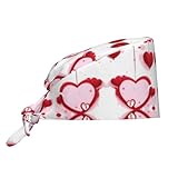 Caractéristiques du produit : Notre bonnet de nettoyage imprimé Little Red Heart dispose d'une couche de tissu anti-transpiration sur le front et est livré avec une sangle réglable pour s'adapter à différentes tailles de tête.