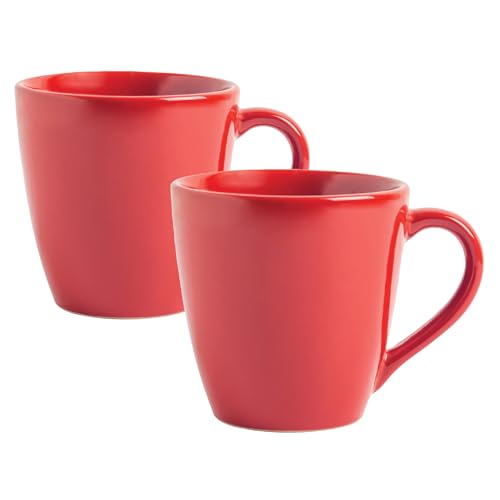 Image of Sipologie Artisan Ceramic Coffee Mug 280ml, Set of 2 - Scarlet