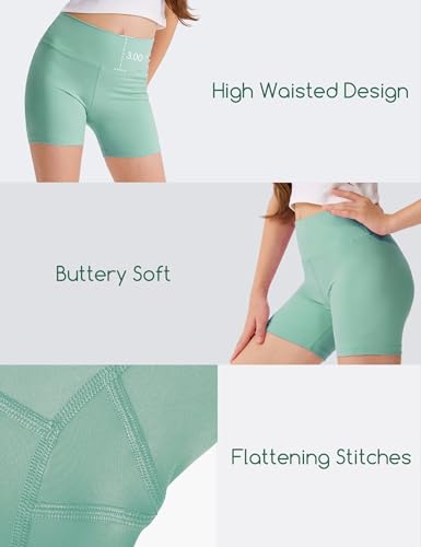 Image of 3 Pack Girls 4'' High Waisted Black Biker Shorts, Athletic Running Yoga Shorts for Kids Teen