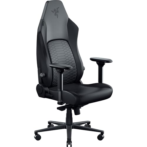 Razer Iskur V2 NewGen - Ergonomischer Gaming-Stuhl mit atmungsaktivem Gen-2 EPU-Leder mit Cooltouch Technologie - Hyperflex Lordosenstütze - breite Schulterbögen und Sitzfläche | Schwarz