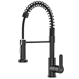 Kitchen Faucet with Pull Down Sprayer, Kitchen Sink Faucets High Arc Stainless Steel Commercial Indu