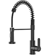 Hurran Kitchen Faucet with Pull Down Sprayer, Stainless Steel High Arc Single-Handle Spring Kitch...
