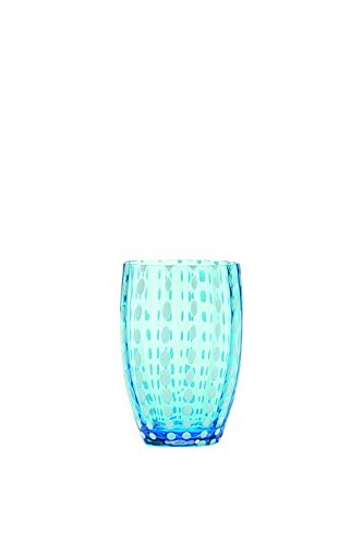 Zafferano ZAFPERLE-ASS2 Perle Glasbecher-Handgemachtes transparentes Buntglas, cl 32 h 109mm d 71mm-Set 6 Stück-Farblich Sortiert, Glass, PR00199