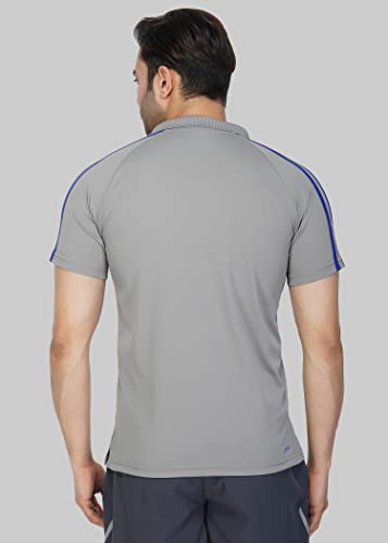 Image of Vector X Solid Men's Polo Neck Grey T-Shirt