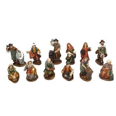Magie di Natale Pastorelli per presepe in poliresina con animali, doni e mestieri 12 soggetti (15 cm