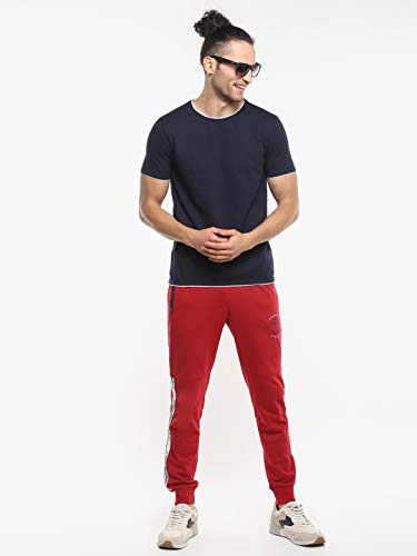 Image of Alan Jones Clothing Men's 100% Cotton Regular Fit Double Collar Round Neck T-Shirt