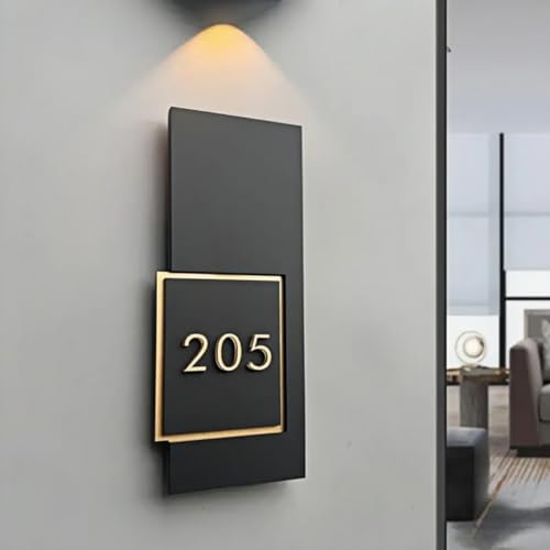 Targa For Porta In Acrilico Moderna Personalizzata, Targa Con Numero Civico Galleggiante 3D Impermeabile Con Taglio Personalizzato, Sign Autoadesiva Perfetta For Appartamenti Residenziali(Gold)