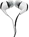 JustJamz Colorblind Friendly Earbud Headphones (In-Ear 10 Pack ) 3.5mm Stereo Simple Design Black and White