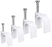 Round Cable Wire Clips, RG6/RG59/CAT5/CAT6/RJ45 Electrical Ethernet Dish TV Speaker Wire Cord Tie Holder, Single Coaxial Nail Clamps (6mm + 8mm + 10mm + 12mm 400pcs)