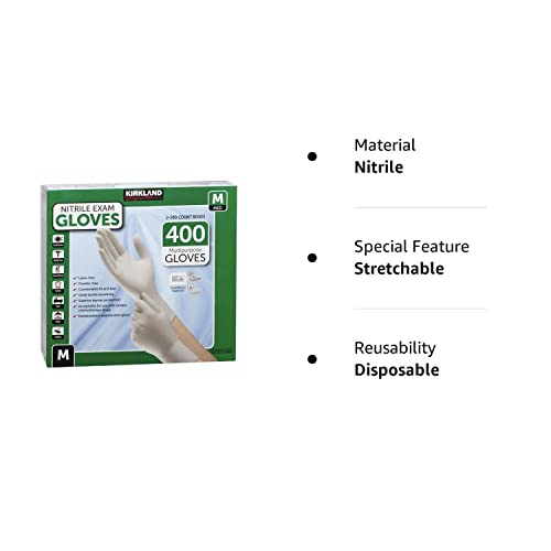 Kirkland Signature DnRbYi Nitrile Exam MultiPurpose Medium Gloves