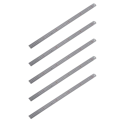 Règle droite en acier inoxydable outil de mesure de 50cm avec double échelle latérale