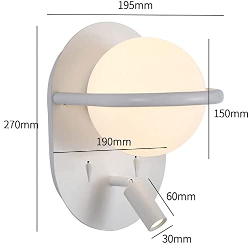 Aplique de pared nórdico con globo de cristal para dormitorio WQHPLMD 3