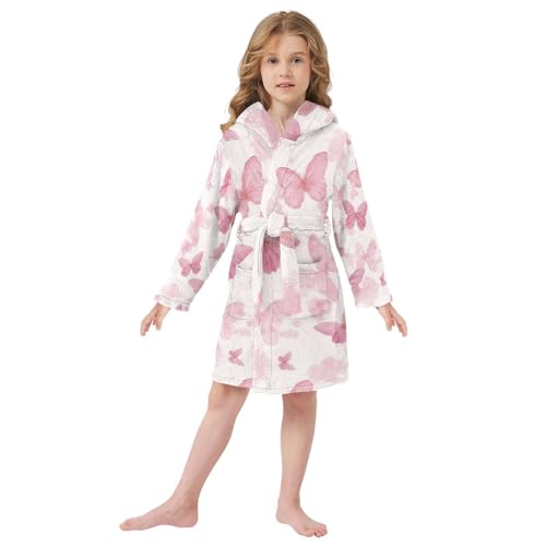 Butterflies Hooded Bathrobe For Girls Sleepwear For Girls2
