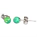 Margarita: 4mm Kiwi Green Created Opal Ball Stud Post Earrings, Solid 925 Sterling Silver