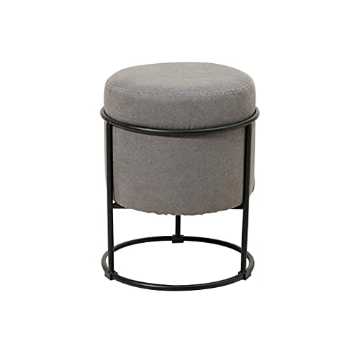 Taburete de tela de algodón nórdico ideal para tu recibidor moderno azul 2