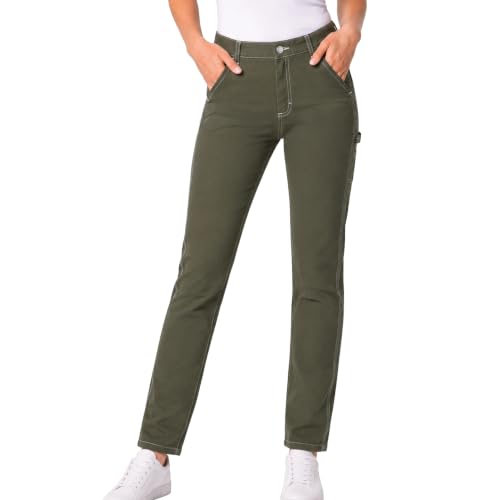 Image of Dickies Womens Casual Slim Fit Carpenter Pant-Non Stretch-Runs Small | Non-Stretch Utility Fabric with Functional Pockets, Runs Small So Size Up, Casual Styling That Pairs with Tees