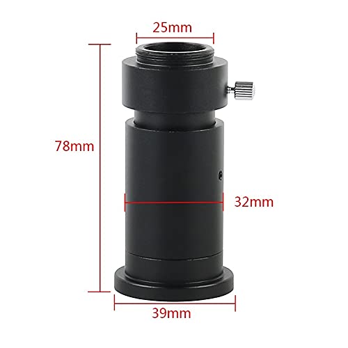 Microscope 0.4X/1XC Mount Adapter Lens Adjustable Microscope Camera Focus Tube Adapter for 8X-50X Zoom Trinocular Stereo Microscope(1X)