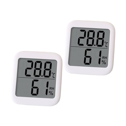 2pcs Thermometer Nursery Refrigerator Temperature Gauge Cellar Greenhouse Digital Humidity Meter Humidity Meter for Reptiles Humidity Sensor Room Monitor Household Lcd Screen White