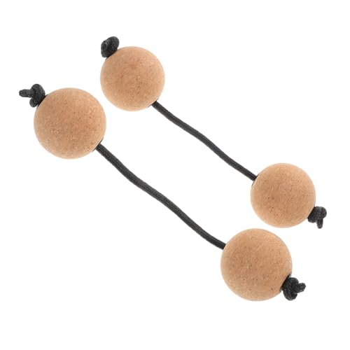 Alasum 2ペア マラカス 家庭用砥石 ポータブルノズル シェイカー ダブルボールシェーカー 両用砥石 パーティーの記念品の楽器 家族で楽しめる楽しいシェイカー 木、砂、ロープ